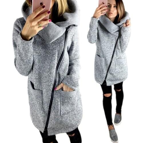 Plus Size 5XL Women Autumn Winter Clothes Warm Fleece Jacket Slant Zipper Collared Coat Lady Clothing Female Jacket