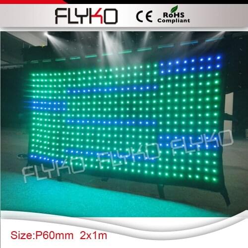 Free Shipping stage curtain led display led video curtain