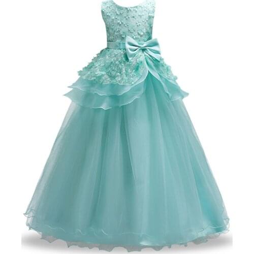 Flower Girls wedding dress for Christmas party sleeveless girls clothes Chiffon Christmas custume 3 4 5 6 7 8 9 10 11 12 years