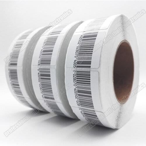 1000pcs/lot high Sensitivity EAS rf 8.2mhz soft label barcode 4*4cm Free Shipping