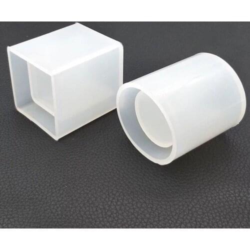 Silicone Casting Mould Square Round Crystal Epoxy Resin Mold for DIY Pen Holder Brush Pot AC889