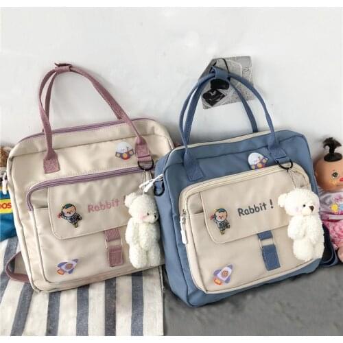 Crossbody for Women Shopper Tote Bags Cute Wallets 2021 Japanese Style Nylon Schoolbags Girl Ring Buckle Multifunctional Handbag