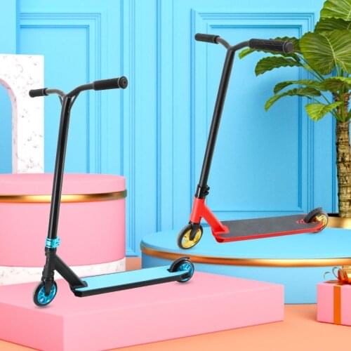 Light Blue Two-wheeled Aluminum Alloy Body Childrens Kick Scooter