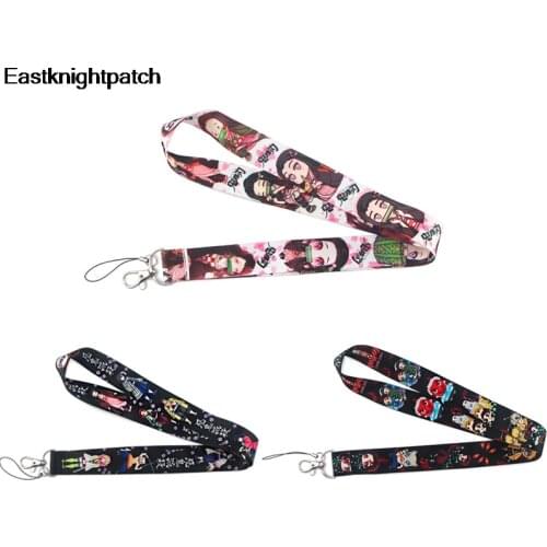 12pcs/lot E1521 Anime Neck Strap Lanyard Key Card Gym Mobile Phone Strap USB Badge Holder DIY Cord Hanging