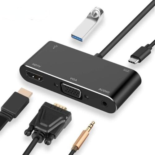 Type-C To RJ45 Gigabit Lan HDMI-compatible VGA SD TF Card Reader USB C 3.0 for MacBook Samsung Dex Xiaomi 10 TV Nintendo