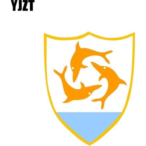 YJZT 10.1CM*12.6CM Creative Accessories Shield Anguilla Coat Of Arms Decal PVC Car Sticker 6-2085