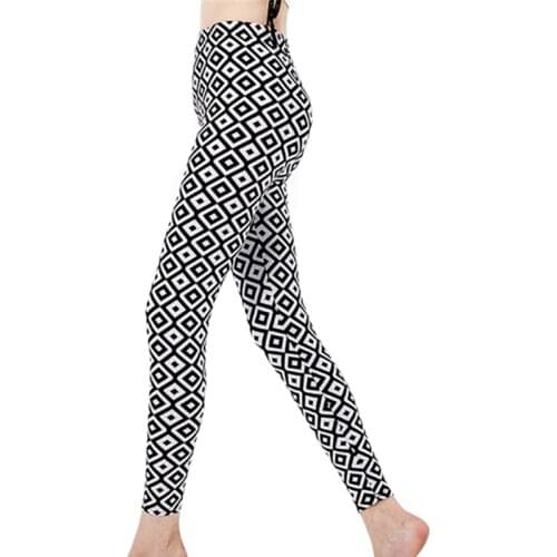 YGYEEG Black White Vertical Striped Printed Pants Women Leggings Fashion Casual Elasticity Ankle-Length Female Fitnes Legging