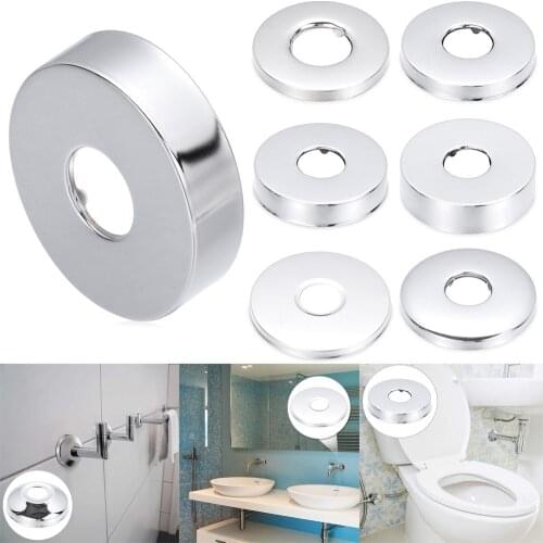 1Pc Useful Shower Faucet Decorative Cover Chrome Finish Stainless Steel Water Pipe Wall Covers Bathroom Accessories NEW
