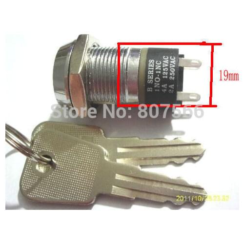 1PCS Key K2801 1NO-1NC Switch ON/OFF Lock Switch New