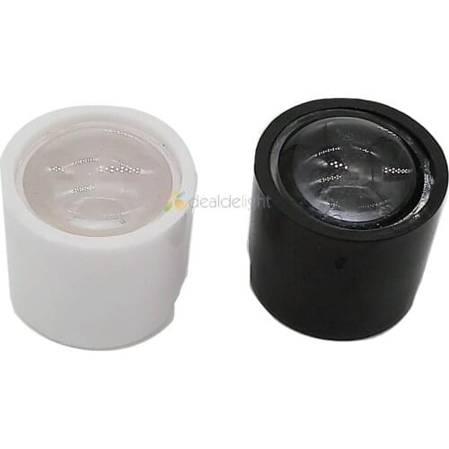 10pcs 14.5mm Optical PMMA LED Lens Reflector Collimator 10 degree or 60 Degree Black or White Holder for 1W 3W 5W LED Emitter