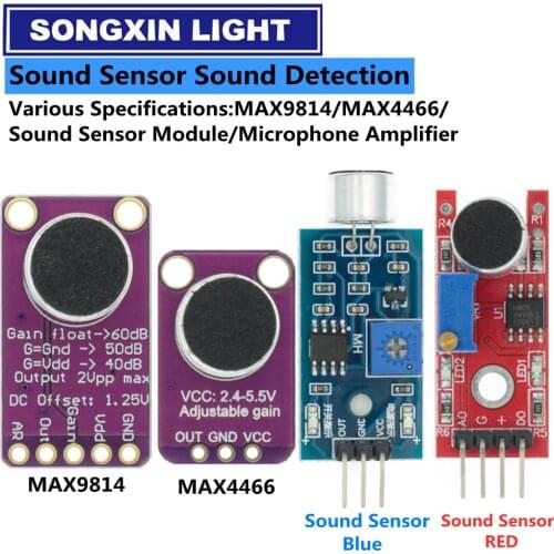 10PCS Sound sensor module sound control sensor MAX4466 MAX9814 switch detection whistle switch microphone amplifier For Arduino
