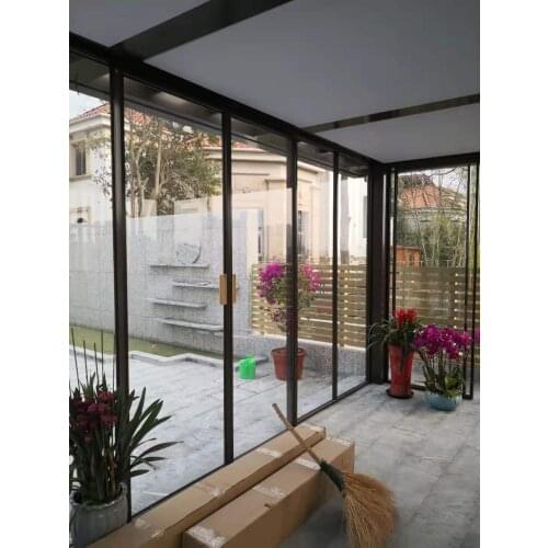 3mx 3mx3m or 3mx6mx3m gazebo sun room with clear plexiglass canopy and iron door plexiglass canopy hc-s6