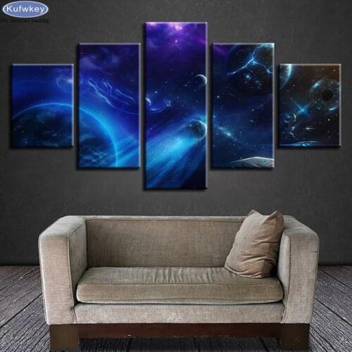 5D Diy Diamond Painting 5 Piece Planet Landscape Mosaic Gift Rhinestone Full Square Cross Stitch Diamond Embroidery Home Decor