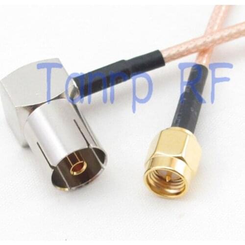 6in TV female jack right angle to SMA male plug RF adapter connector 15CM Pigtail coaxial jumper extension cord cable RG316