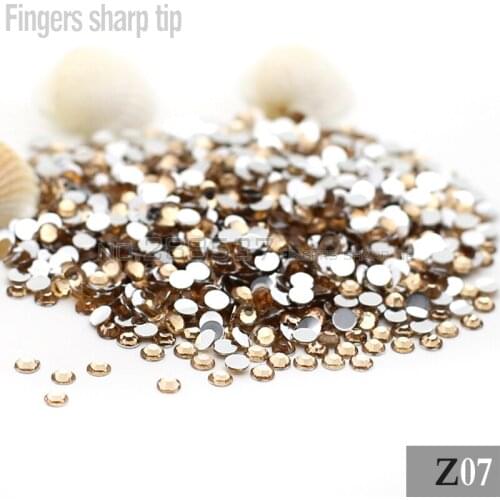 6mm 1000pcs New Champagne Decorative Diamond 14-sided Resin Round Fashion Popular Nail DIY SS300 Z07