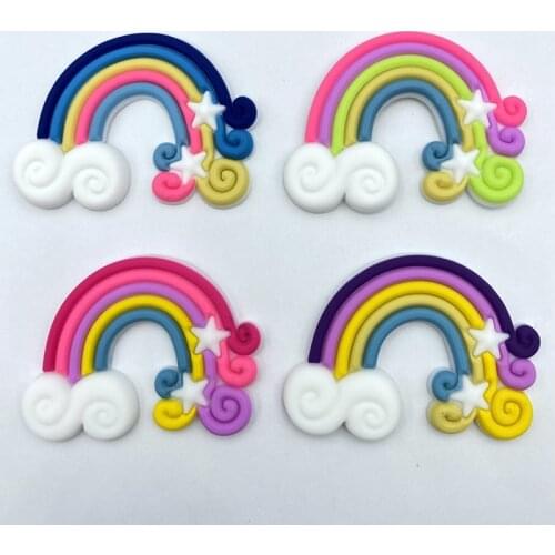 8pcs Kawaii PVC rainbow flexible glue Flat back DIY Scrapbook Embellishment Phone Craft Decoration C06