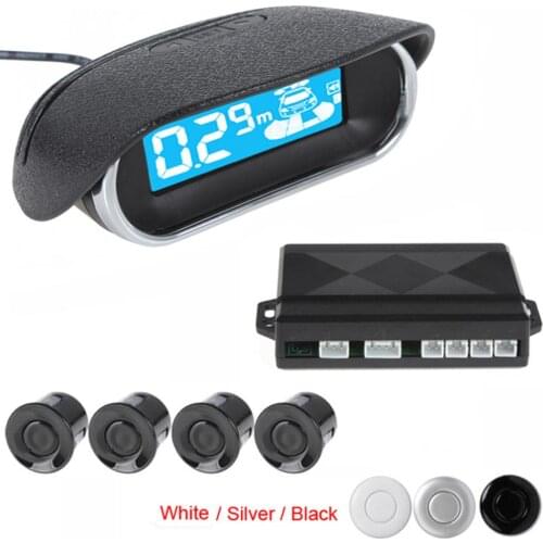 Car LED Display 4 x Sensors Kit Reversing Parking Radar Buzzer System with 250cm Detecting Distance 3 Optional Colors