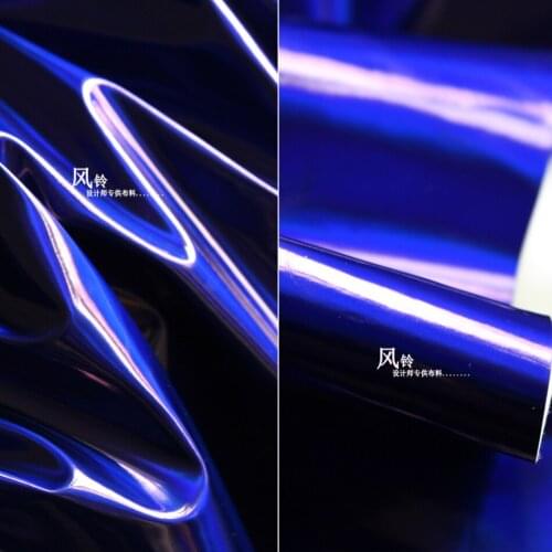 Gloss Synthetic Leather PU Fabric Stiff Tpu Bluish Violet Sewing Crafting DIY Projects Bags Jacket Costume Dress Designer Fabric
