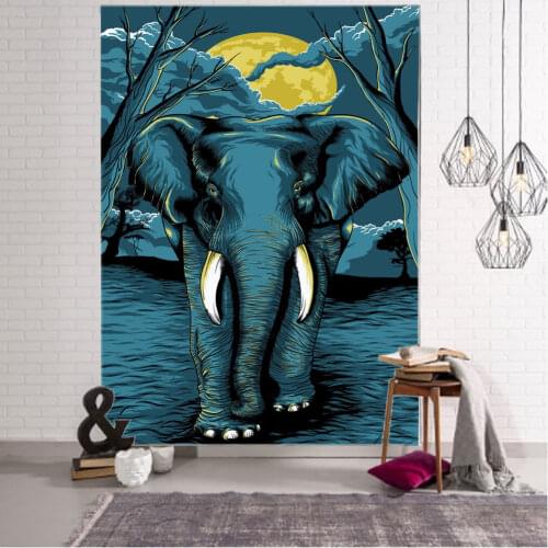 Nordic Elephant Decoration Mural Tapestry Bohemian Hippie Wall Curtain Tapestry Hanging Family Bedroom Living Room