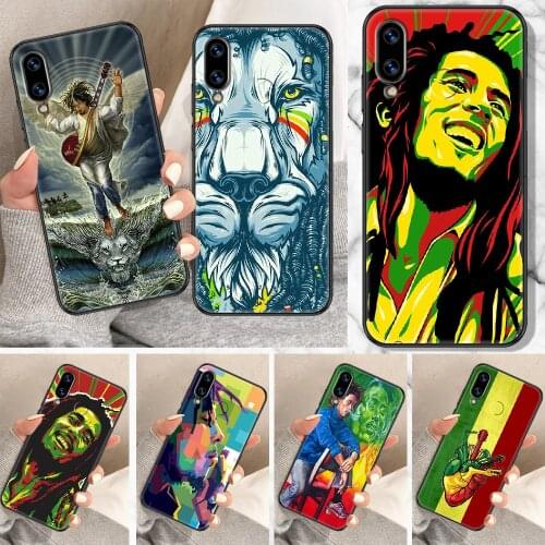 Singer Bob Marley Phone Case For Huawei Honor 6A 7A 7C 8A 8X 8 9 9X 10 10i 20 Lite Pro black art back fashion funda pretty