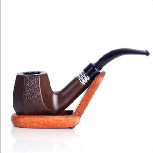 1 Pcs Handmade Ebony Wood Smoking Tobacco Pipe Classic Bent Pipes Cigarette Cigar Tool Smoking Tobacco Herb Pipe