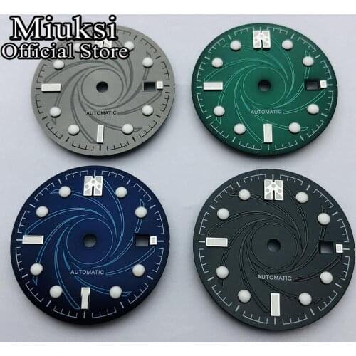 Miuksi 31mm sterile luminous dial fit ETA 2836 2824 Seagull 1612, Mingzhu DG 2813 3804 Miyota 8205 8215 821A movement watch dial
