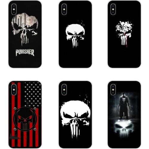 For Apple iPhone X XR XS 11Pro MAX 4S 5S 5C SE 6S 7 8 Plus ipod touch 5 6 Punisher Mask skull Accessories Phone Cases Covers