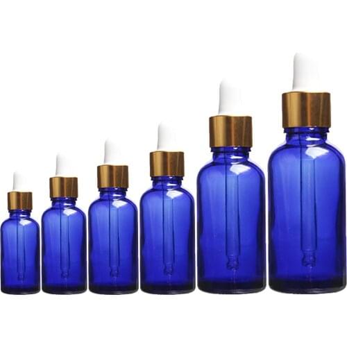 Blue Essential Oil Liquid Container Leakproof Glass Dropper Bottle Instrument Aromatherapy Perfume Container Refillable Bottles