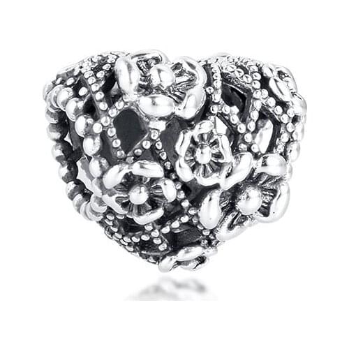 GPY Flower Heart Mummy Charms 925 Original Fit Pandora Bracelet Sterling Silver Beads for Jewelry Making DIY Women Gift