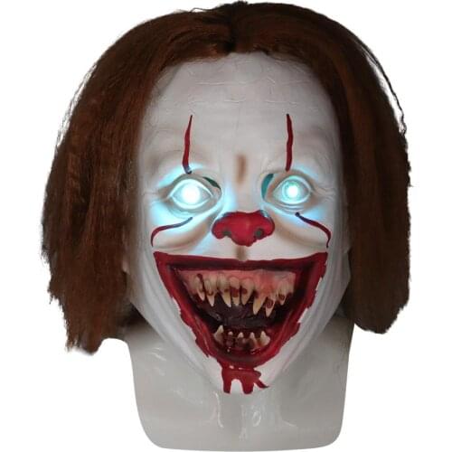 Halloween LED Stephen Kings It Horror Pennywise Joker Mask Cosplay Chapter Two Clown Latex Masks Helmet Party Props Deluxe New