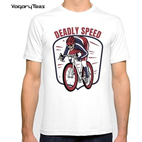 Track Bike Art Classic T-Shirt Fixed Gear Bicycle Shirt Summer DEADLY SPEED Cycling Print Mens Short Sleeve Boy Casual Top Tees