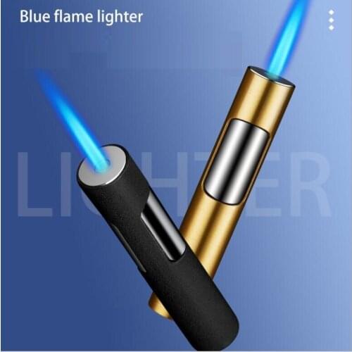 Creative Press Ignition Gas Lighter Inflatable Outdoor Windproof Portable Direct Impact Windproof Smoking Tool Toy Gift