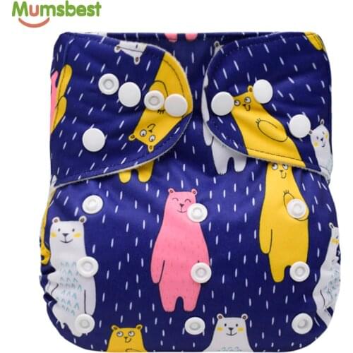 [Mumsbest] Ecological Cloth Diaper Waterproof Diaper Panties Reusable Nappies Cover Size Ajustable Pocket Diapers 0-2year 3-15kg
