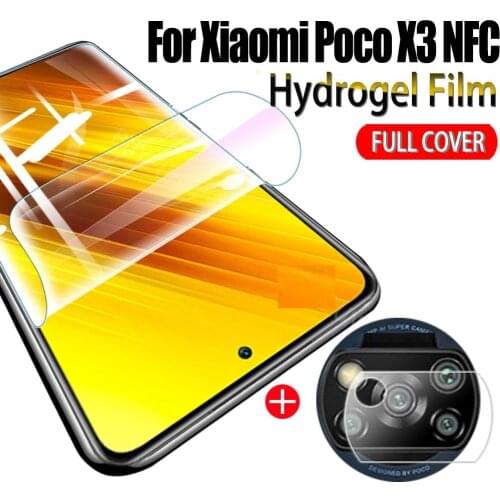 Soft hydrogel film for xiaomi little bit poco x3 nfc screen protectors on xiaomi poco x3 camera lens film Not Glass