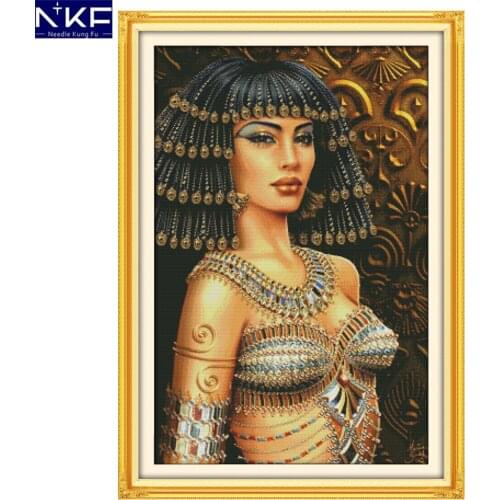 NKF Cleopatra Cross Stitch Painting DIY Kits Cross Stitch Embroidery Set for Home Decor Needlework Cross Stitch Pattern