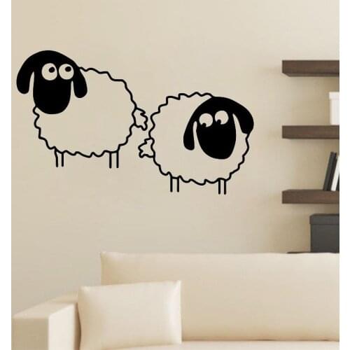 Funny Sheep Wall Stickers Home Decor Vinyl Art Murals Kids Children Room Decoration Wall Decal Nursery Wallpaper Poster