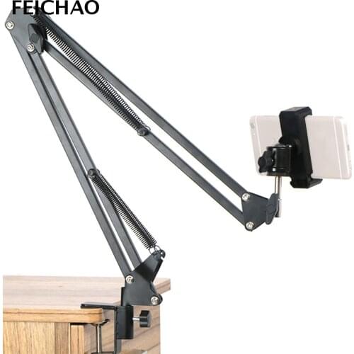 Desktop Camera Holder Mobile Phone Tablet Clip Flexible Long Arms Support Max 1.5kg for Webcam LED Ring Bracket Ball Head Tripod