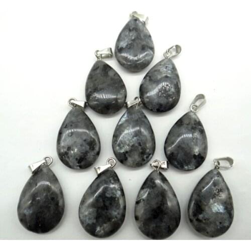 Natural stone Turquoises Opal tiger eye lapis Quartz Crystal Teardrop pendants for diy jewelry making necklace Accessories24pcs