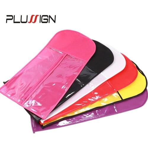 Nunify Wig Storage Bag Holder Case Anti-Dust Non-Woven Fabric Platic Wig Bag For Hairpieces Portable Wig Hanger Bag 5Pcs/Lot