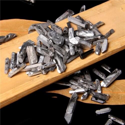 Plated Silver Color Raw Quartz Point Beads Top Drilled Rough Grey Crystal Spike Stick Point Bead Jewelry Making Supply Wholesale
