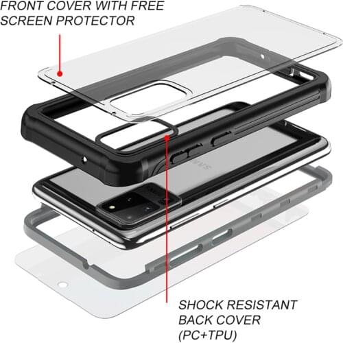 S20 Heavy Duty Full Body Case For Samsung Galaxy S20 Ultra S10 Plus Note10 Plus 5G Shockproof Bumper Cover With Screen Protector