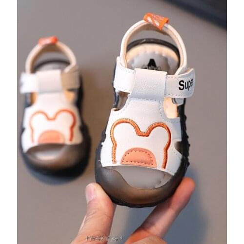Disney Mickey Cartoon Childrens Sandals Soft Sole Anti-skid Boys Toddler Sandals Open-toe Summer Beach Shoes
