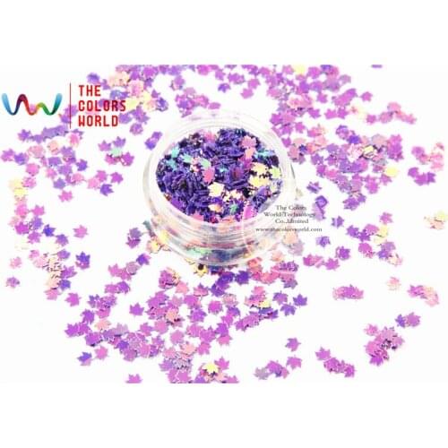 SFY04-2 Amazing Glitter Sequins Maple leaf shaped 4mm Size sequins for nail Art or DIY decoration