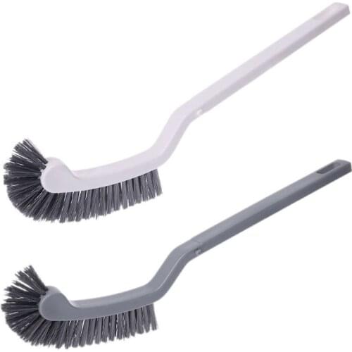 Plastic Long Handle Curved Plastic Toilet Cleaning Brush Corner Rim Cleaner Bathroom Home Cleaning Tools