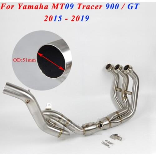 Slip-On Motorcycle Exhaust Scooter Front Pipe For Yamaha MT09 Tracer 900 / GT 2015 - 2019 19 18 2018 2017 2016 Full System MT 09