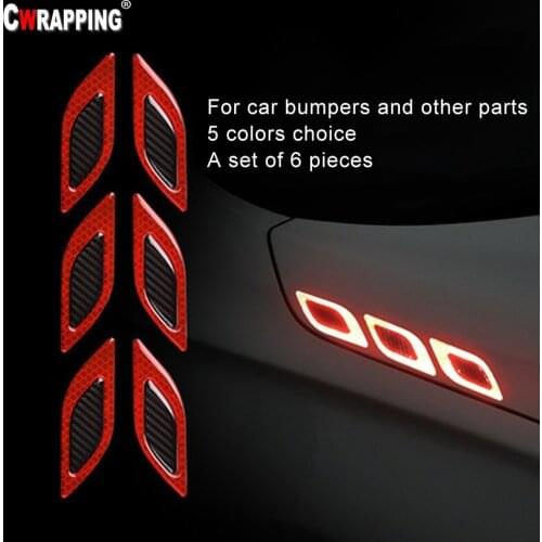 Carbon Fiber Fender Car Bumper Reflective Safety Warning Tape Long-distance Reflective Paper Anti-collision Decorative Stickers