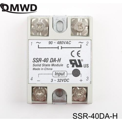 DMWD solid state relay SSR-40DA-H 40A actually 3-32V DC TO 90-480V AC SSR 40DA H relay solid state Resistance Regulator