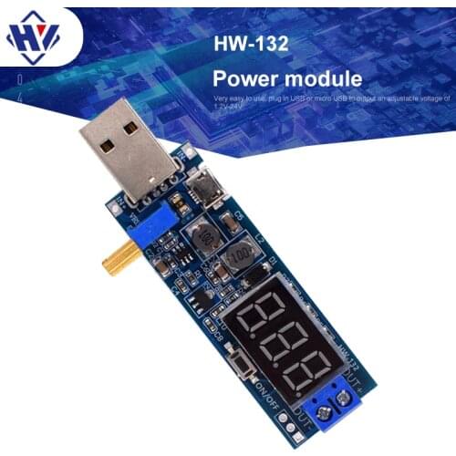 DC-DC 5V To 3.5V/ 9V/12V LCD USB Step UP/Down Desktop Power Supply Module Adjustable Boost Buck Converter Voltmeter Out 1.2V-24V