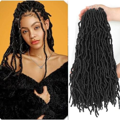 VADES Faux Locs Crochet Hair Curly Wavy Dreadlocks Braids Synthetic Goddess Braiding Hair Extensions Soft Crochet Braid Hair