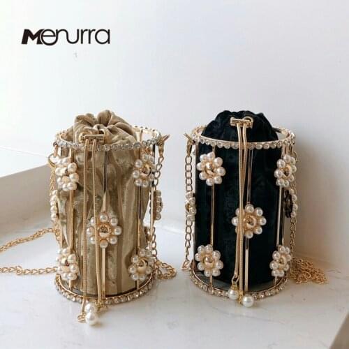 Evening Clutch Bag For Women Floral Circular Box Evening Bags Diamond Crossbody Shoulder Handbags Flower Wedding Clutch Purse